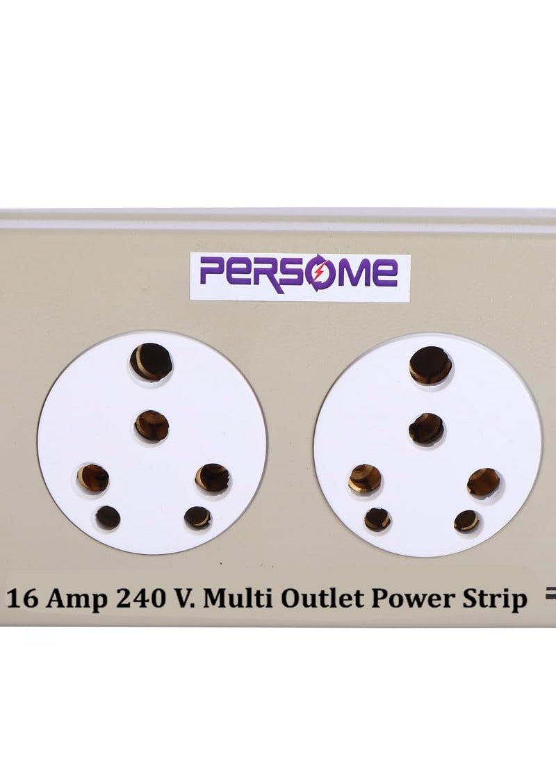 Persome Persome Metal Body Heavy Duty 31 16 AMP Electric Extension Cord Extension Board Power Strip Surge Protector Spike Guard Flex Box  - Image 3