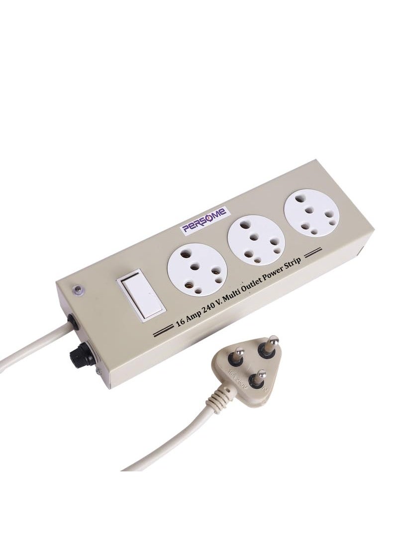 Persome Persome Metal Body Heavy Duty 31 16 AMP Electric Extension Cord Extension Board Power Strip Surge Protector Spike Guard Flex Box  - Image 5