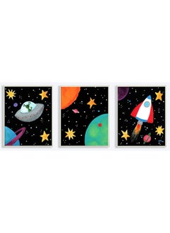 Stupell Industries Stupell Industries The Kids Room by Outerspace Adventures 3-Pc. Rectangle Wall Plaque Set  - Image 1