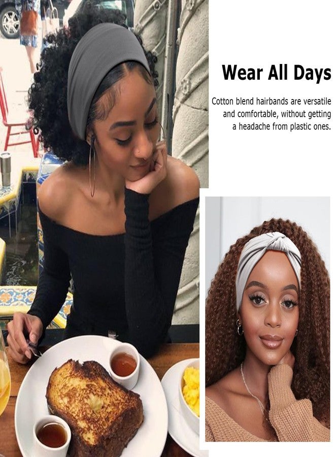 DRESHOW 4 Pack Turban Headbands for Women Wide Vintage Head Wraps Knotted Cute Hair Band Accessories - Image 2