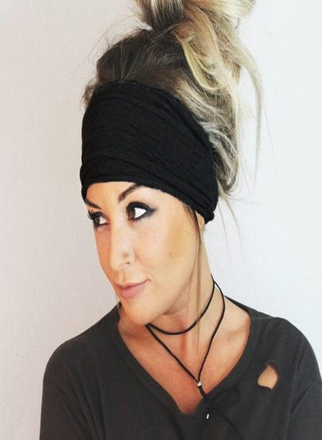 DRESHOW 4 Pack Turban Headbands for Women Wide Vintage Head Wraps Knotted Cute Hair Band Accessories - Image 4