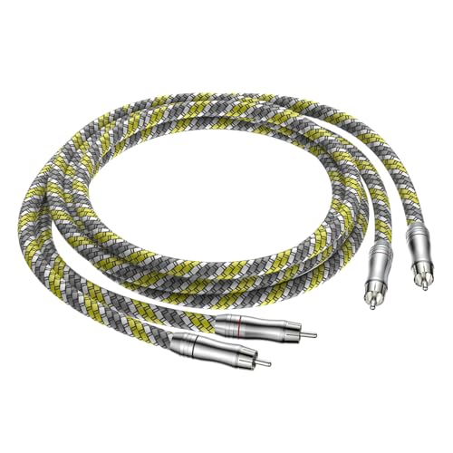 Viborg Audiocrast A52 Hi-End RCA to RCA Audio Cable 6.6FT/2M OFC Silver-Plated 2RCA HiFi Cable for Home Theater, DVD, CD, Amplifier - Image 1