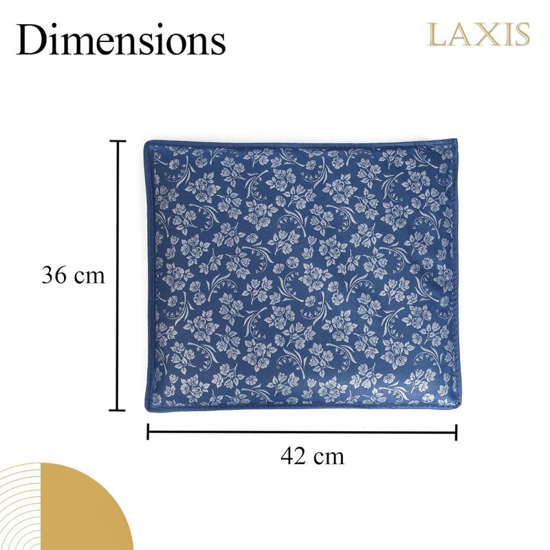 LAXIS NonWoven Printed Single Saree Cover Saree Bag Pack of 10Pcs Transparent Saree Covers With Zip Saree Covers For Storage Wardrobe Organiser Size36x42x2cm Blue - Image 5