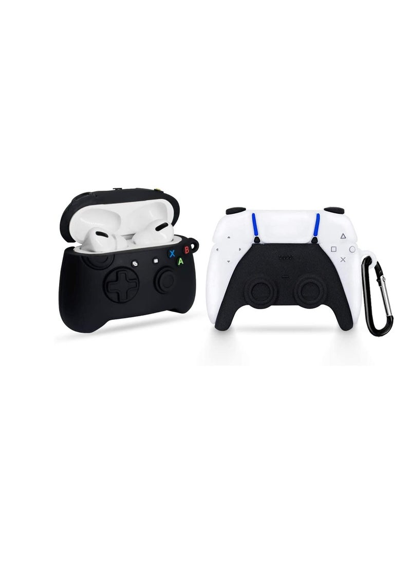 Excefore Game Controller Airpods Pro Case, 3D Cute Fashion Cool Design Airpods Pro Cover, Unique Stylish Funny Protective Skin Accessories Airpod Pro Silicone Case 2Pack - Image 1