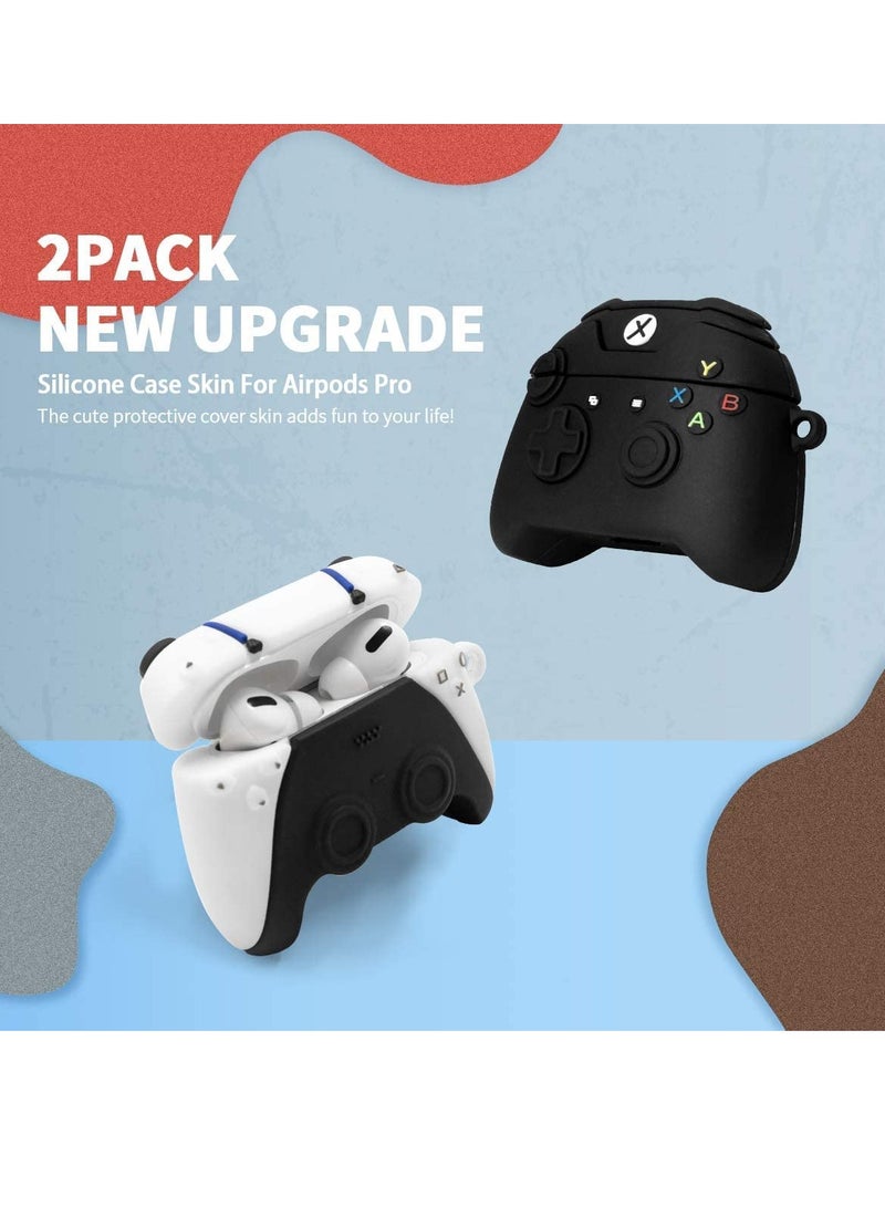 Excefore Game Controller Airpods Pro Case, 3D Cute Fashion Cool Design Airpods Pro Cover, Unique Stylish Funny Protective Skin Accessories Airpod Pro Silicone Case 2Pack - Image 2