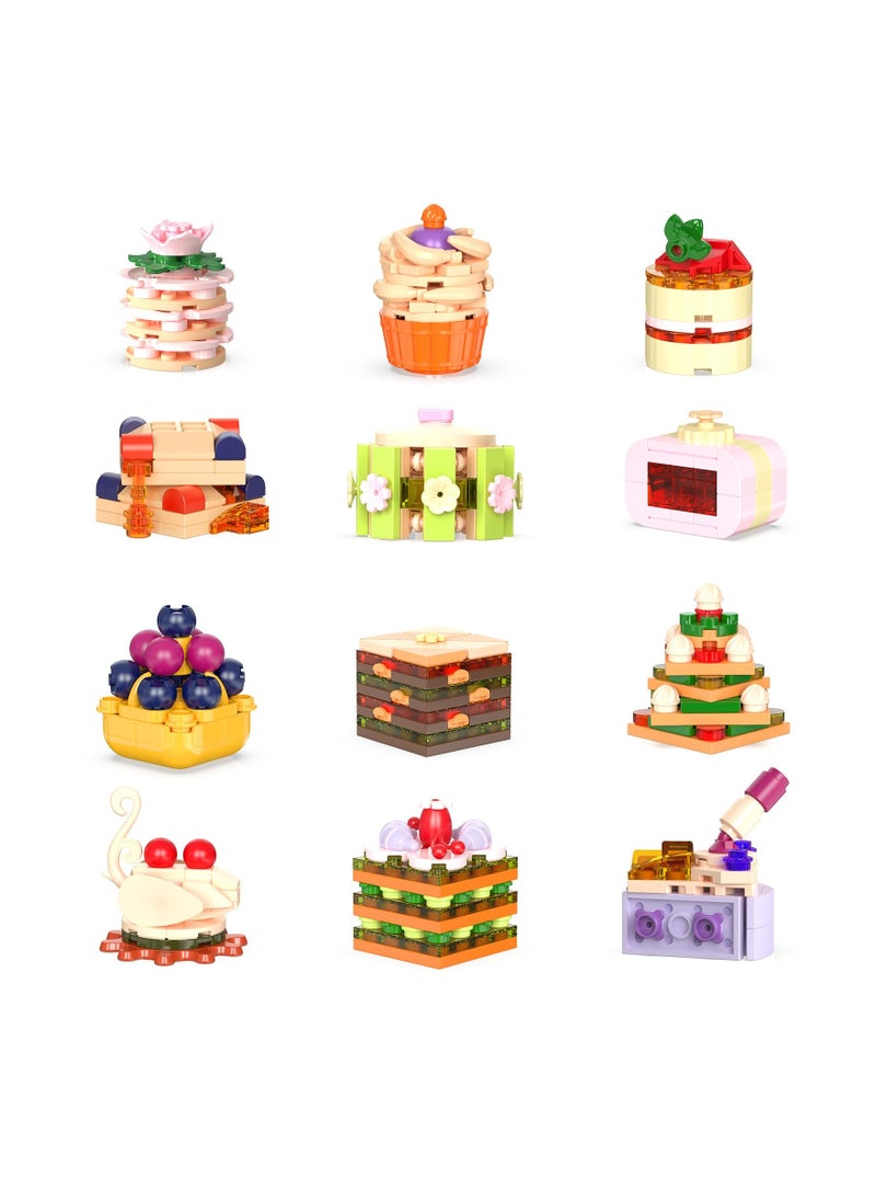 Mini Building Block Sets for Kids Ages 8-14, Assorted STEM Toys for Party Favors, Goodie Bags, Classroom Prizes, Birthday Gifts, and Special Occasions (12 Cake Designs)  - Image 1