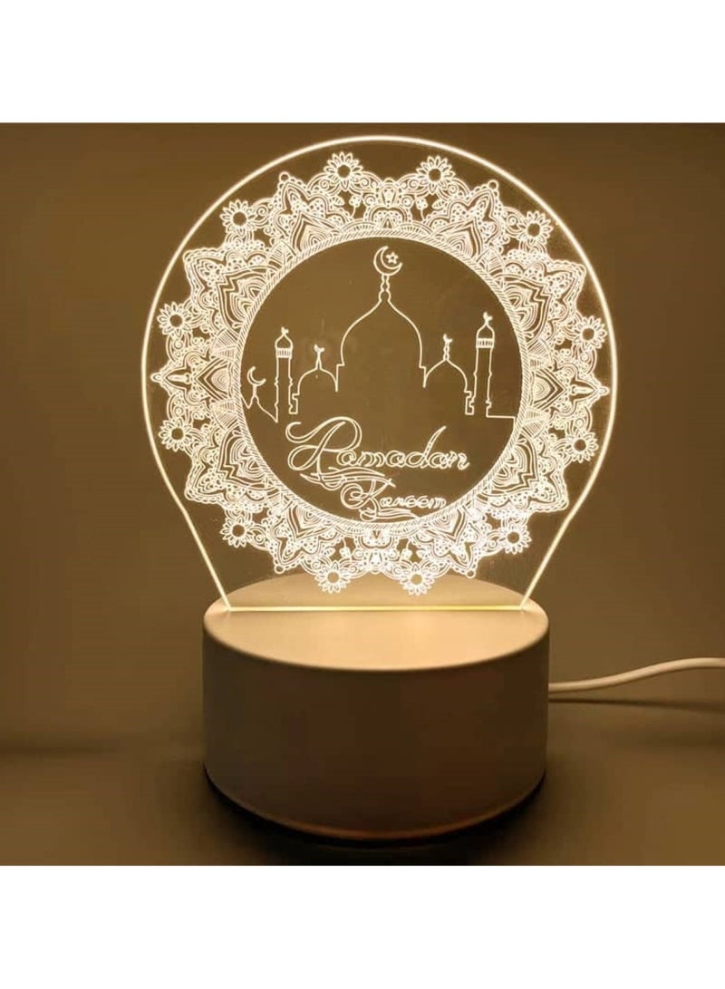 White LED Ramadan Mubarak Lamp Elegant Festive Lighting for Your Home - Image 2