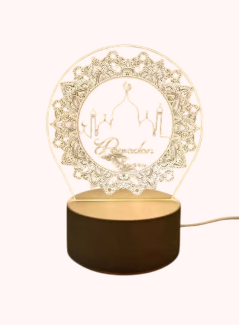 White LED Ramadan Mubarak Lamp Elegant Festive Lighting for Your Home - Image 3