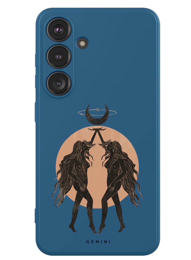 Theodor Protective Slim Fit Case Liquid Silicone Cover with Full Body Protection Anti-Scratch Shockproof Case For Samsung Galaxy S24 Plus (Blue) - Gemini - Image 1
