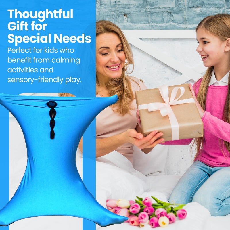 Sensory4u Sensory Body Sock for Kids â€“ Blue Compression Sack for Focus, Movement, Calm & Coordination â€“ Stretchy Autism Suit â€“ Large - Image 4