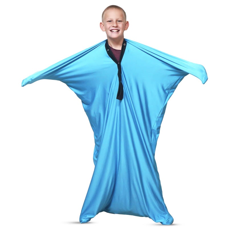 Sensory4u Sensory Body Sock for Kids â€“ Blue Compression Sack for Focus, Movement, Calm & Coordination â€“ Stretchy Autism Suit â€“ Large - Image 1