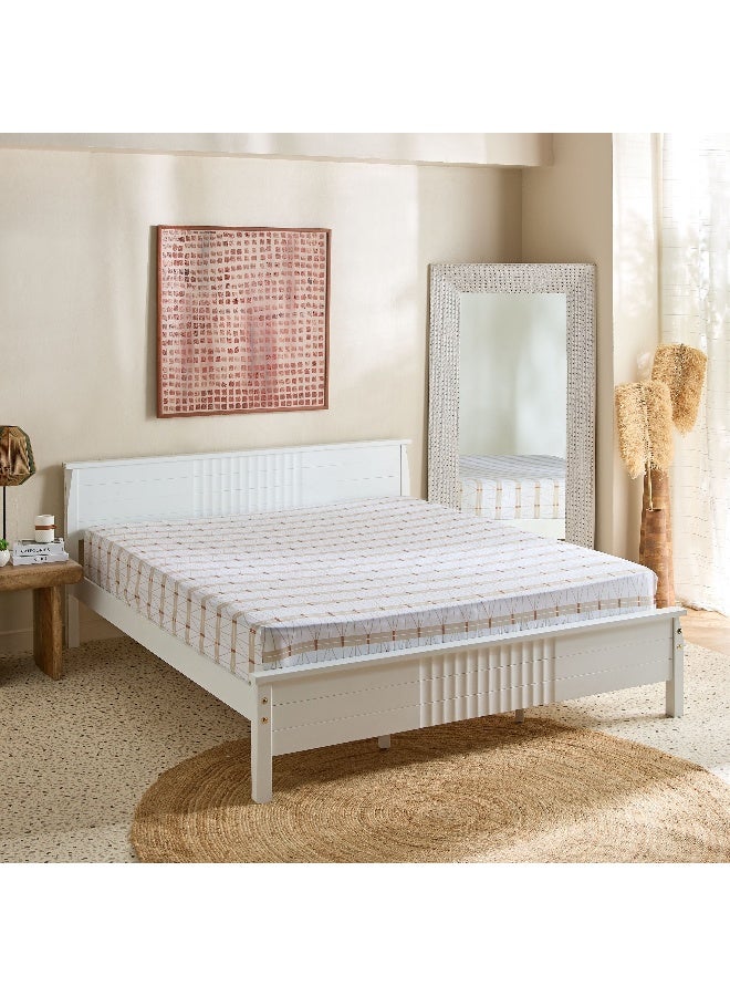 Home Box Malta Lattice Printed Cotton King Fitted Sheet - 180x200+33 cm - Image 2