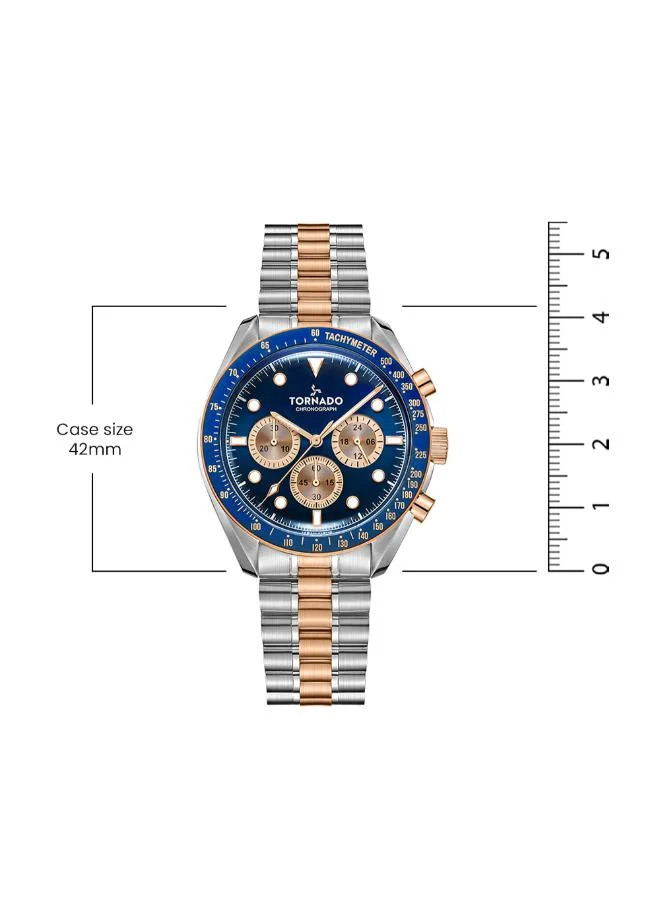 TORNADO Men's Stainless Steel Chronograph Watch T22103-KBKN - 42 mm
