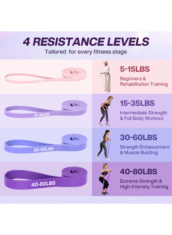 12 PCS Resistance Bands Set,Exercise Bands for Women,Skin-Friendly Loop Stretch Band for Exercise,Home Gym,Yoga,Strength Training - Image 2