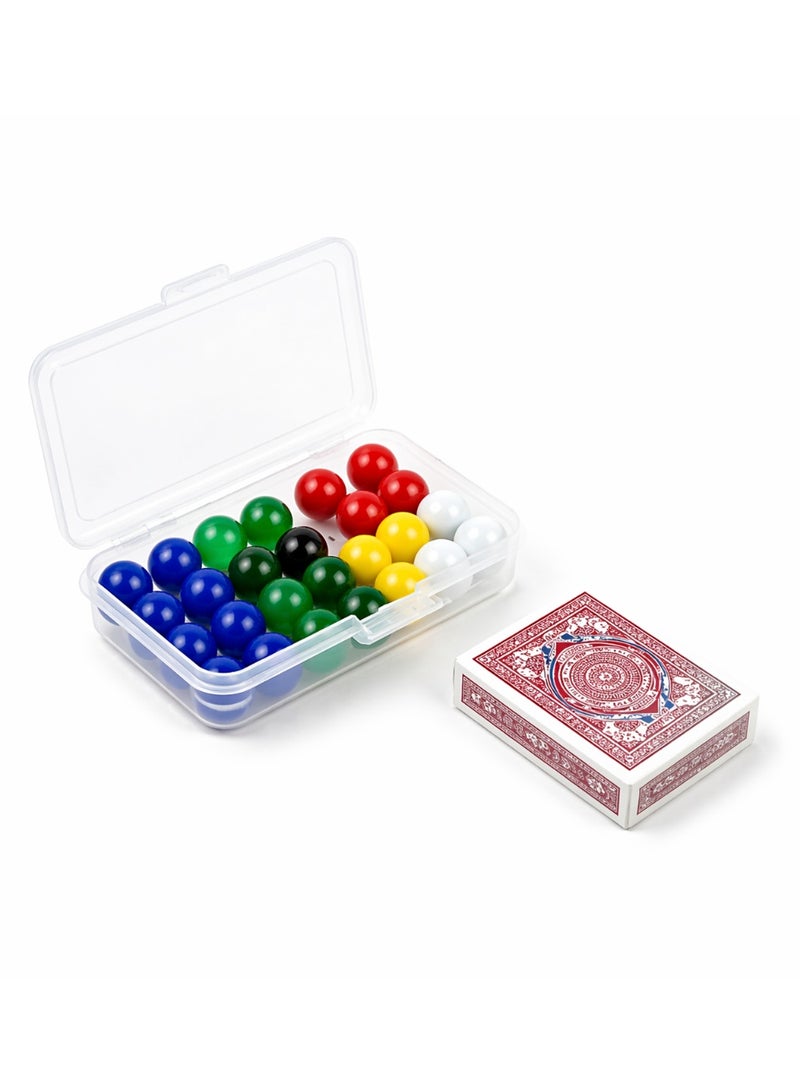 JAKAROO Playing cards with Jacaro stones, 6 players, 24 glass marbles - Image 1