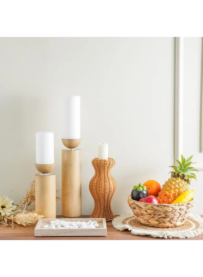 DANUBE HOME Serengeti Candle Holder Candle Stands  Home Wedding Table Birthday Party Holiday Decoration Taper Candle Holders Decorations Home DÃ©cor Brown 8X8X32.5Cm