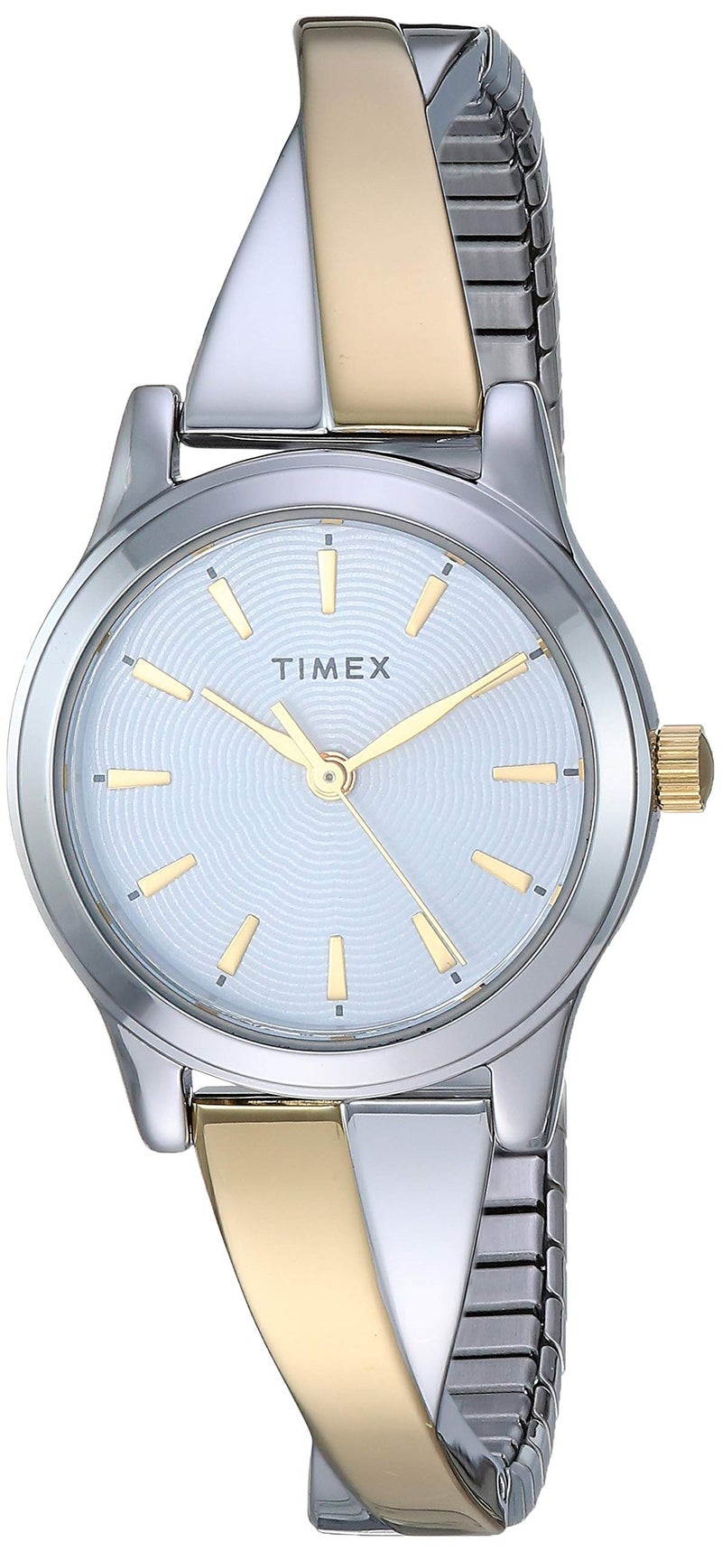 Timex Women's TW2R98600 Stretch Bangle Crisscross 25mm Two-Tone Expansion Band Watch - Image 1