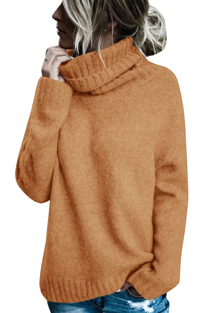 FISACE Womens Oversized Turtleneck Pullover Sweater Cable Knit Long Sleeve Sweater Tops - Image 1