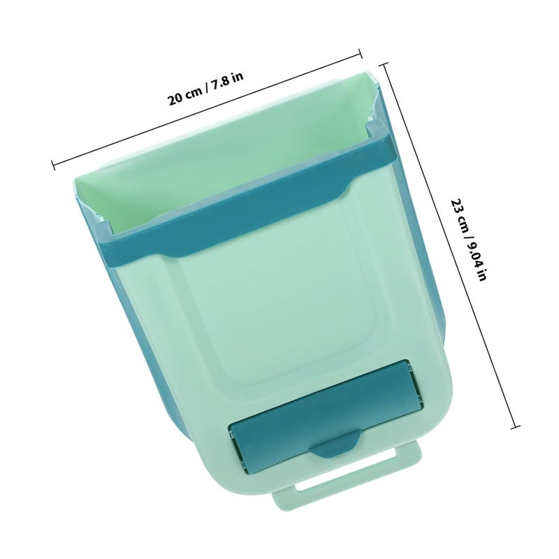 Garneck Hanging Foldable Kitchen Trash Can 7l Green Compact Wall-Mounted Garbage Bin for Home Waste Sorting and Compost Storage - Image 2