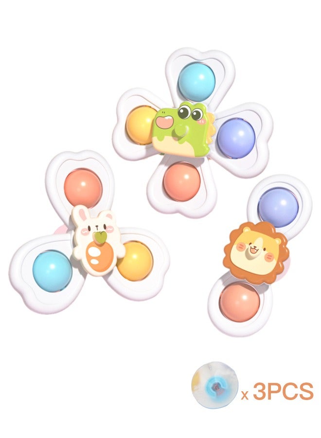 Baby Spinning Toy with Strong Pop Suction Cups, Fidget Spinner Toy with Animatronic Design for 1 2 Year Old Kids and Toddlers, Boys and Girls, 3 Packs - Image 1