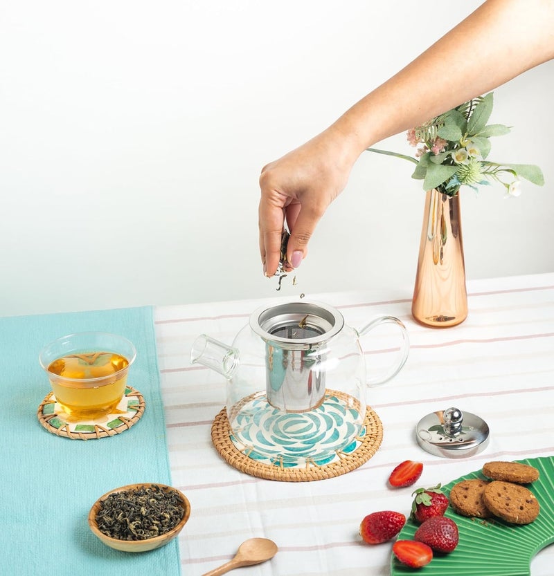 KRUPAVI Tea Pot with Infuser 900ml Glass Tea Kettle for Gas StoveFlame Proof Glass Kettle for Tea Fine Mesh Stainless Steel Infuser - Image 5