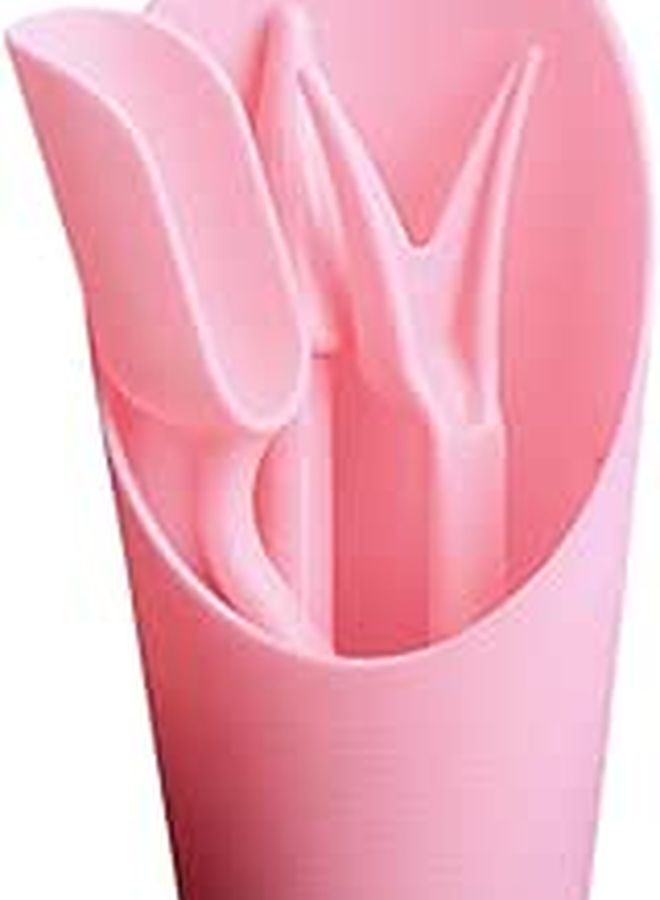 Pink Plastic Garden Tool Set 4pcs for Succulent Transplanting Soil Loosening Indoor Outdoor - Image 1