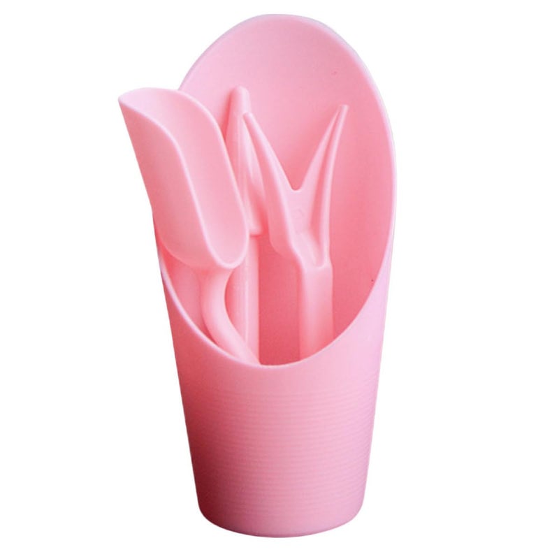 Pink Plastic Garden Tool Set 4pcs for Succulent Transplanting Soil Loosening Indoor Outdoor - Image 2
