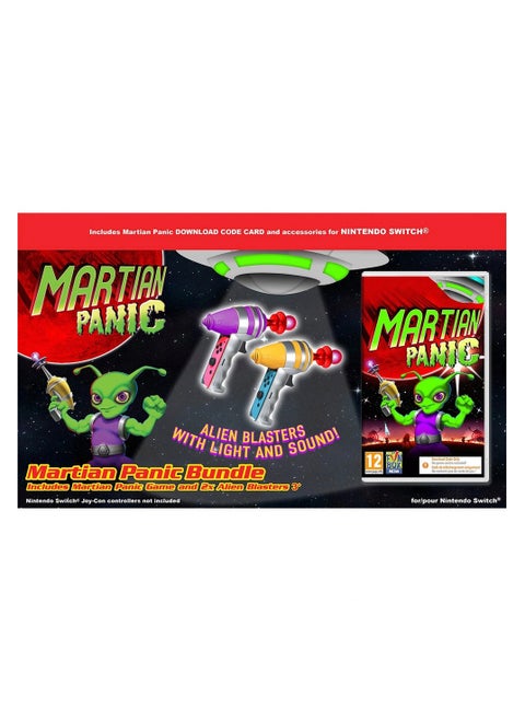 Martian Panic Game Bundle With 2 Alien Blaster Accessories Nintendo Switch Game Complete Family Fun Downloadable Game No Physical Card Included