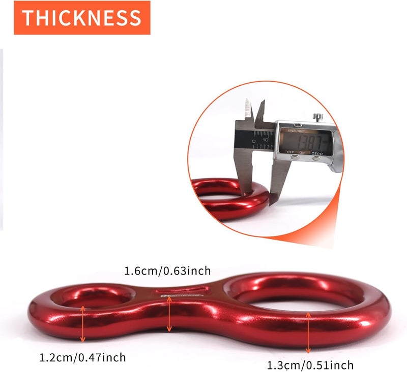Newdoar Climbing Gear Downhill Equipment, Descender Rappel Rock Climbing Descending Belaying Equipment Rescue Figure 8 Descender Rigging Plate 35KN for Climbing Belaying and Rappeling Device - Image 2