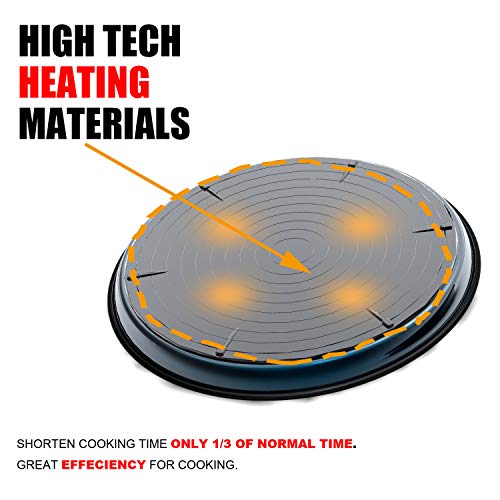 MACONEE 12inch Universal Microwave Crisper Pan/Microwave Cookware Crispy Plate Fry Pan, Microwave Cooker for Reheat Frozen Pizza, Chicken Nuggets French Toast with Crisp Effect! - Image 2