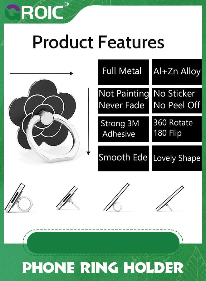 GROIC 4Pcs Cell Phone Ring Holder Flower Shape Phone Ring Holder Metal Finger Grip Finger Kickstand 360° Rotation Universal Finger Ring Phone Grip Compatible With All Smartphone  - Image 2