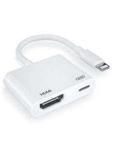 [Apple MFi Certified] Lightning to HDMI Digital AV Adapter,1080P Video & Audio Sync Screen Converter AV Adapter with Charging Port for iPhone HDMI Converter to HD TV/Projector/Monitor Support All iOS