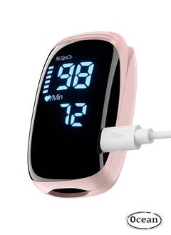 Pulse Oximeter, Pulse Oximeter Rechargeable, Pulse Oximeter with Rechargeable, Fingertip Blood Oxygen Saturation Monitor, Accurate Fast SpO2 Reading, Suitable for Outdoor Sports and Family (Pink)