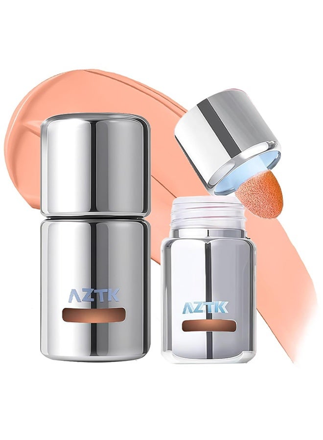أيه زد تي كيه أزي تي كيه جيلو لون السائل للخدود، ألوان الجيلو السائلة للخدود مع رأس إسفنجي، كريم أحمر خدود مطفي طبيعي، طويل الأمد، خفيف الوزن، مرطب وناعم طوال اليوم، فرشاة مدمجة، مكياج محمول (JC07) - Image 1