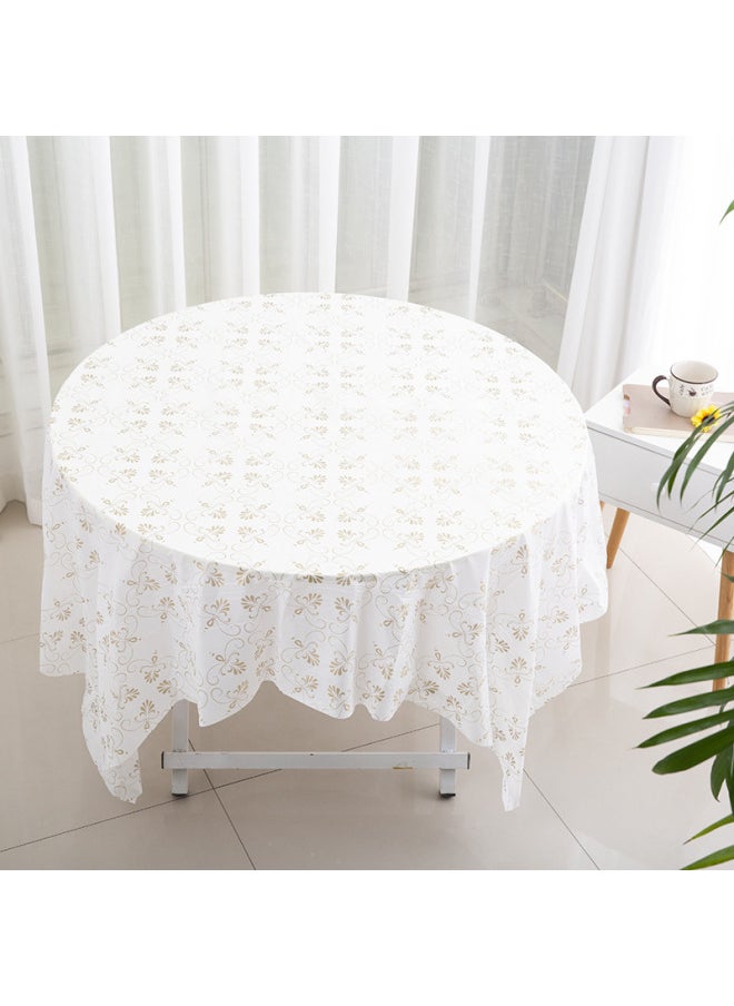 Generic - Disposable Tablecloth Plastic Tablecloth Thickened Round Table Printed Rectangular Tablecloth Waterproof Home Hotel Anti-Vivid-Color:Gold Flower☆-Specifications:1.6x 1.6m 10 Sheets (single Stacking)☆ - Image 1