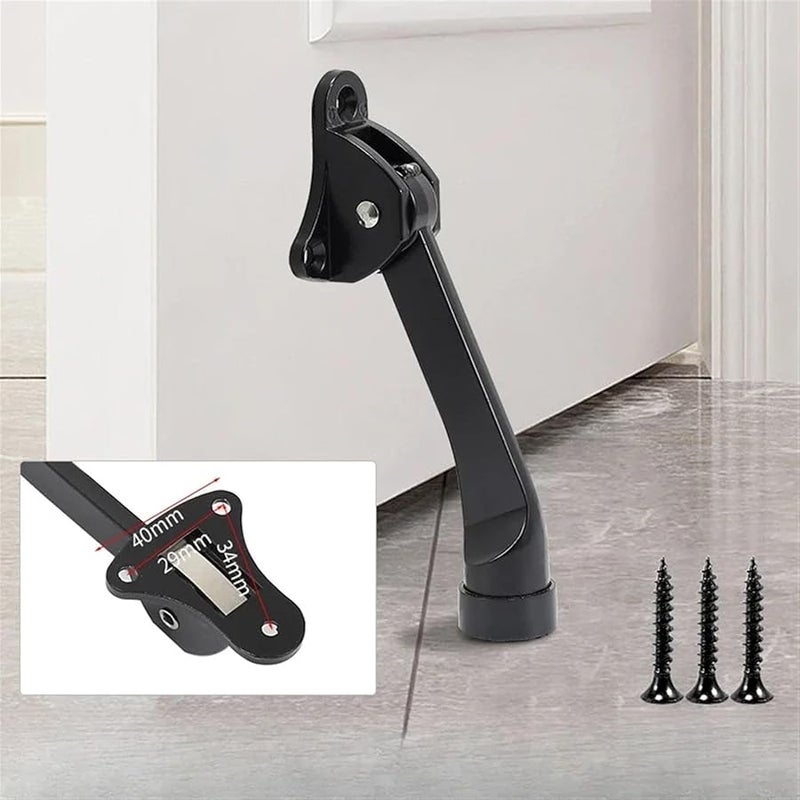 قاطع باب من سبائك الزنك الأسود، مقاوم للسرقة، مقاوم للرياح، مثبت للأبواب الخشبية في غرف النوم والهواء الطلق - Image 3