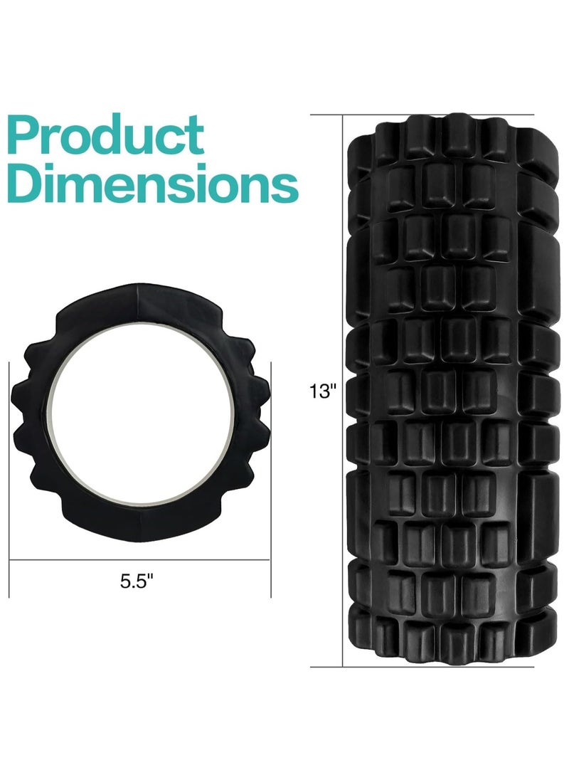 KUYING KUYING Foam Yoga Roller for Deep Tissue Massager, 33cm Length 14cm Diameter Patented High Density Exercise Roller Yoga, 150kg Max load Back Roller for Fitness (Black - - 33cm)  - Image 5