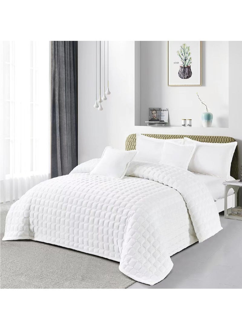 مينجلي مفرش سرير نفر مضغوط من المخمل الناعم ليمنحك الدفئ والنعومة مقاس 170*220 سم