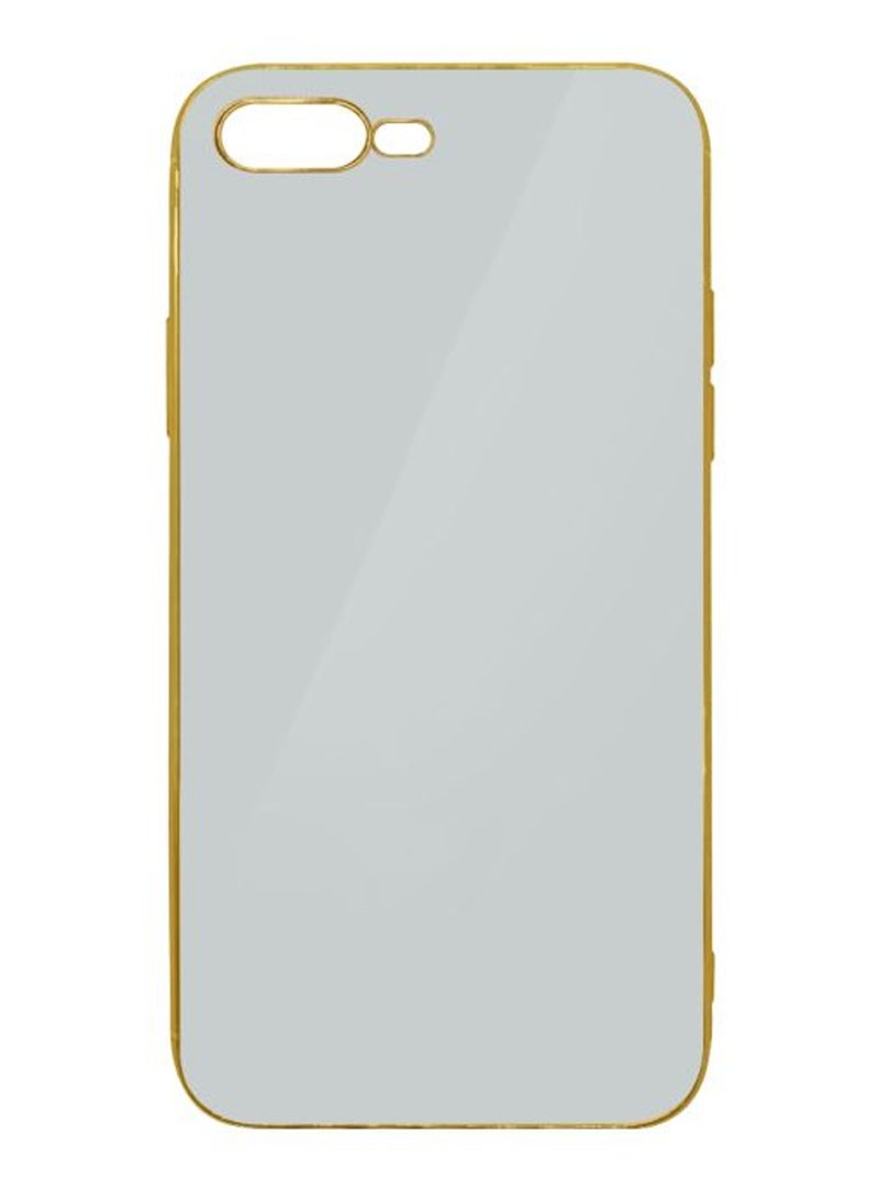 CATANES Protective Electroplated Hard Back Case Camera Protection Cover for iPhone 8 Plus - White with Gold Frame - Image 2