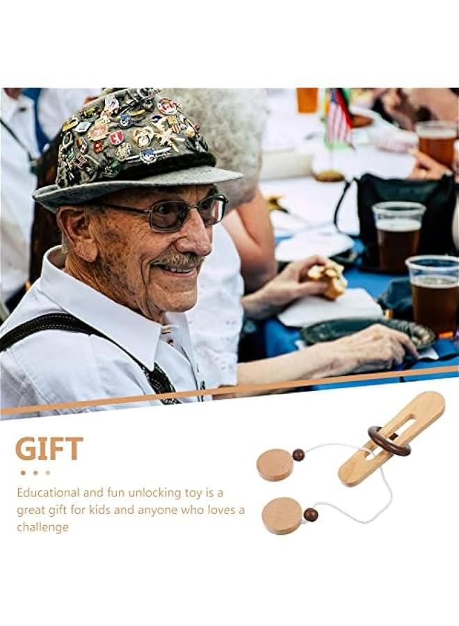 لغز خشبي مع حبل متشابك وقفل ذكي فتحة ألعاب تعليمية للكبار والشباب - Image 5