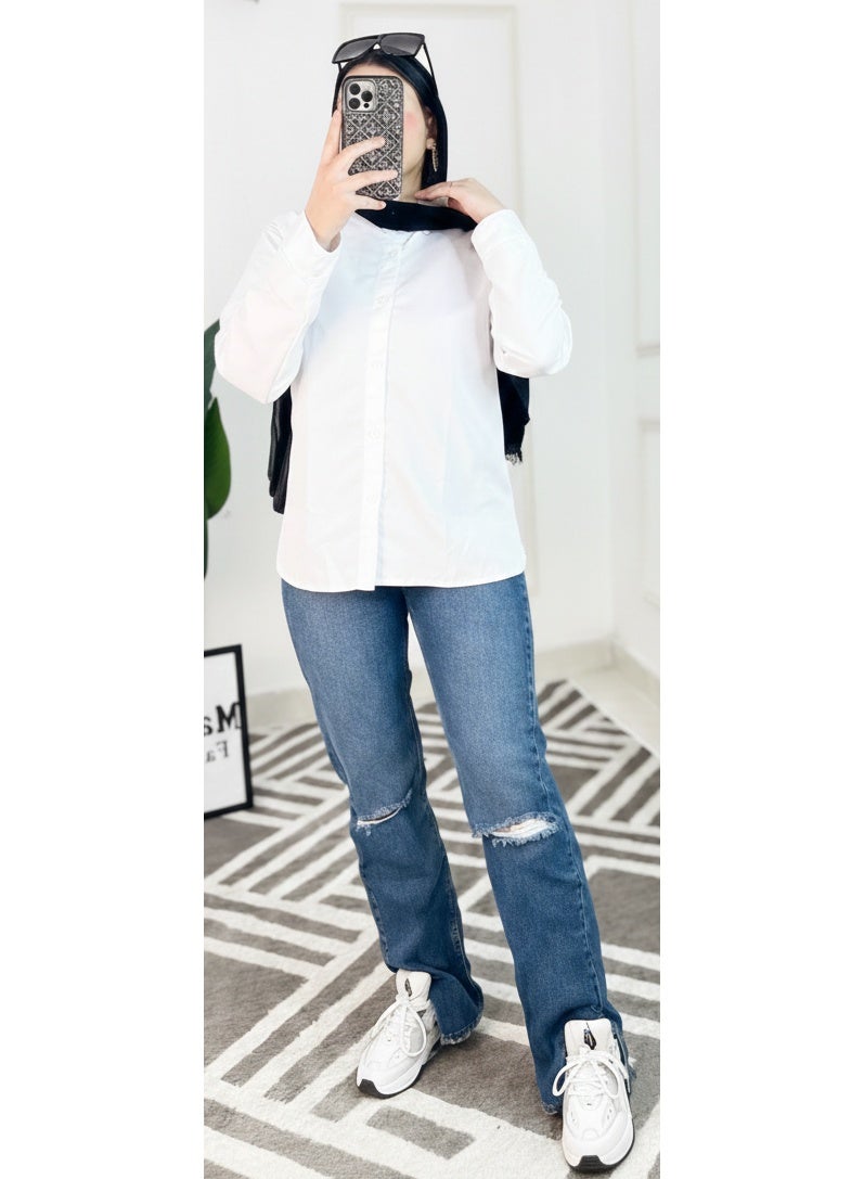 قميص حريمي شيميز بناتي كاجوال أنيق بأزرار أمامية – ستايل عملي يومي سهل التنسيق ضيفي لنفسك لمسة انيقة و جذابة كود 4038 - Image 1