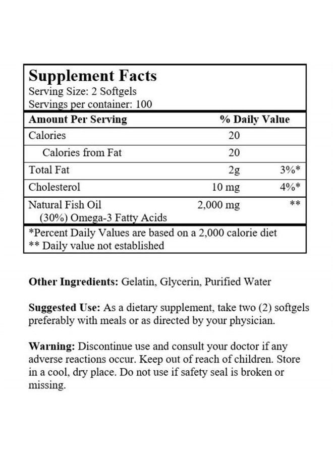 NCB - Omega 3 Alaska Deep Sea Fish Oil 1000mg 200 Softgels - Image 1