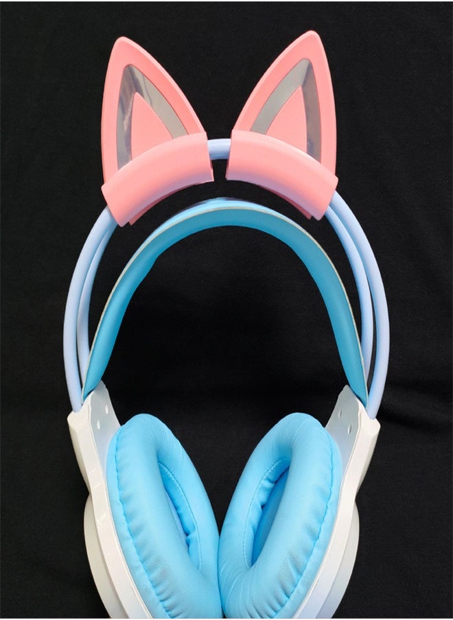 Generic 2 PCS Pink Cat Ears for Headphone Silicone Cute Kitty Ears Attachment Lovely Detachable Accessories Fit for Gaming Headset  - Image 1