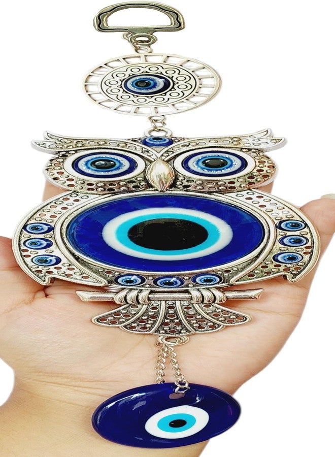 ARTISKRITI Evil Eye Hanging Owl Nazar Battu for Home Entrance Door Decoration, Big Size, Housewarming Gifts, 27 cm - Image 3