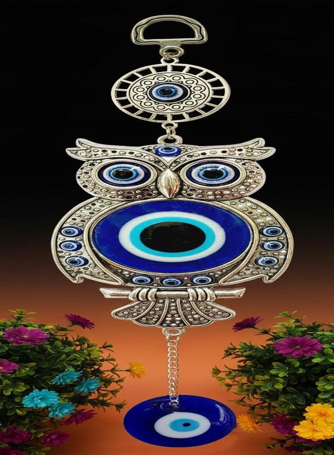 ARTISKRITI Evil Eye Hanging Owl Nazar Battu for Home Entrance Door Decoration, Big Size, Housewarming Gifts, 27 cm - Image 1