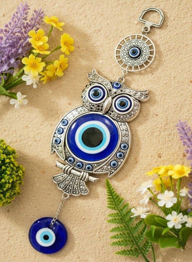 ARTISKRITI Evil Eye Hanging Owl Nazar Battu for Home Entrance Door Decoration, Big Size, Housewarming Gifts, 27 cm - Image 2