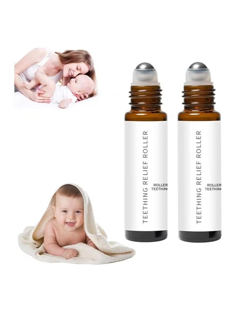 ROLLER 2-Pack ROLLER Relieve Teething Pain Baby Teeth Relief Roller Essential Oil 10ML - Image 1