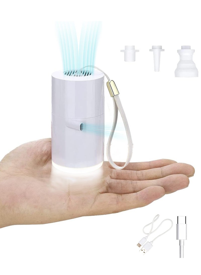 XiuWoo - 3 in 1 Rechargeable Mini Electric Portable Air Pump, Vacuum Bag Pump, Camping Light with 1300mAh Battery for Inflatables or Deflate for Swimming Ring, Air Bed, Mattress Vacuum bags - Image 1