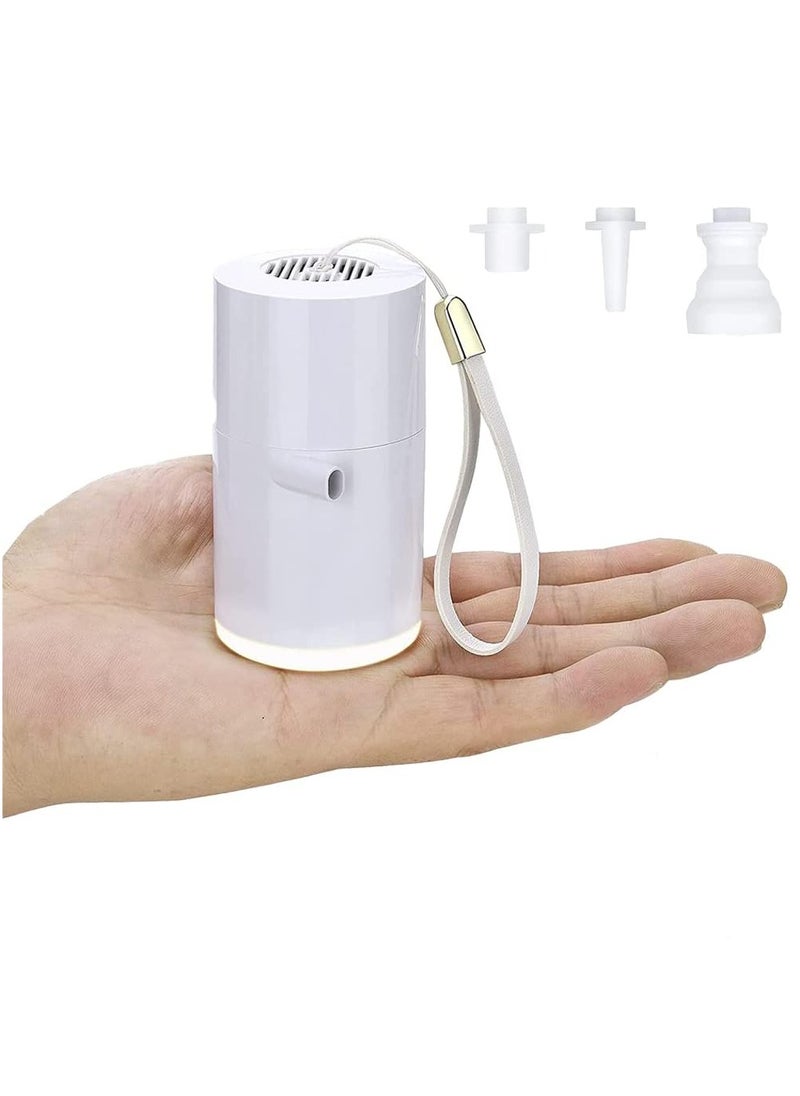 XiuWoo - 3 in 1 Rechargeable Mini Electric Portable Air Pump, Vacuum Bag Pump, Camping Light with 1300mAh Battery for Inflatables or Deflate for Swimming Ring, Air Bed, Mattress Vacuum bags - Image 1