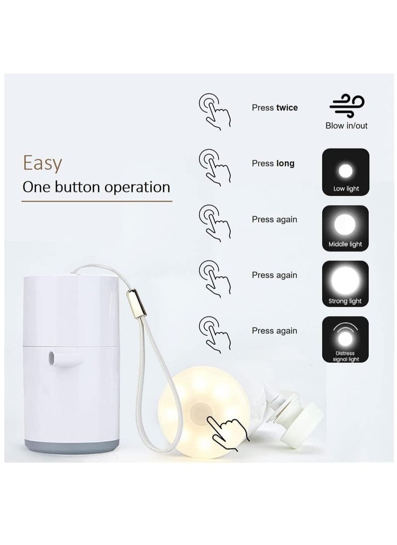 XiuWoo - 3 in 1 Rechargeable Mini Electric Portable Air Pump, Vacuum Bag Pump, Camping Light with 1300mAh Battery for Inflatables or Deflate for Swimming Ring, Air Bed, Mattress Vacuum bags - Image 1